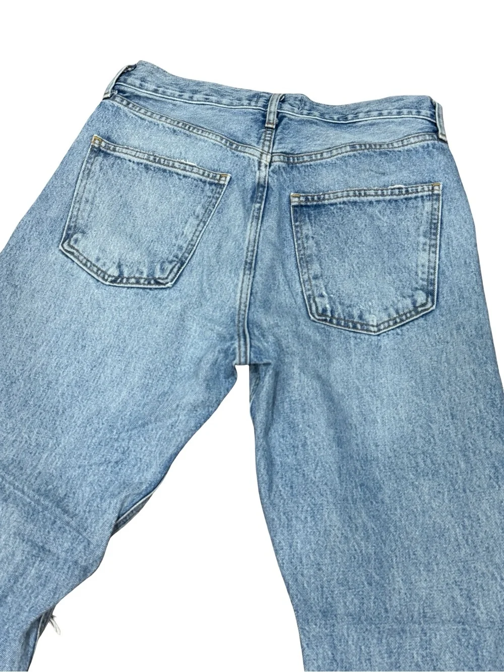 ✨ AGOLDE‎ 90's Mid-Rise Loose Fit Straight Jeans Size 27 Light Wash Distressed